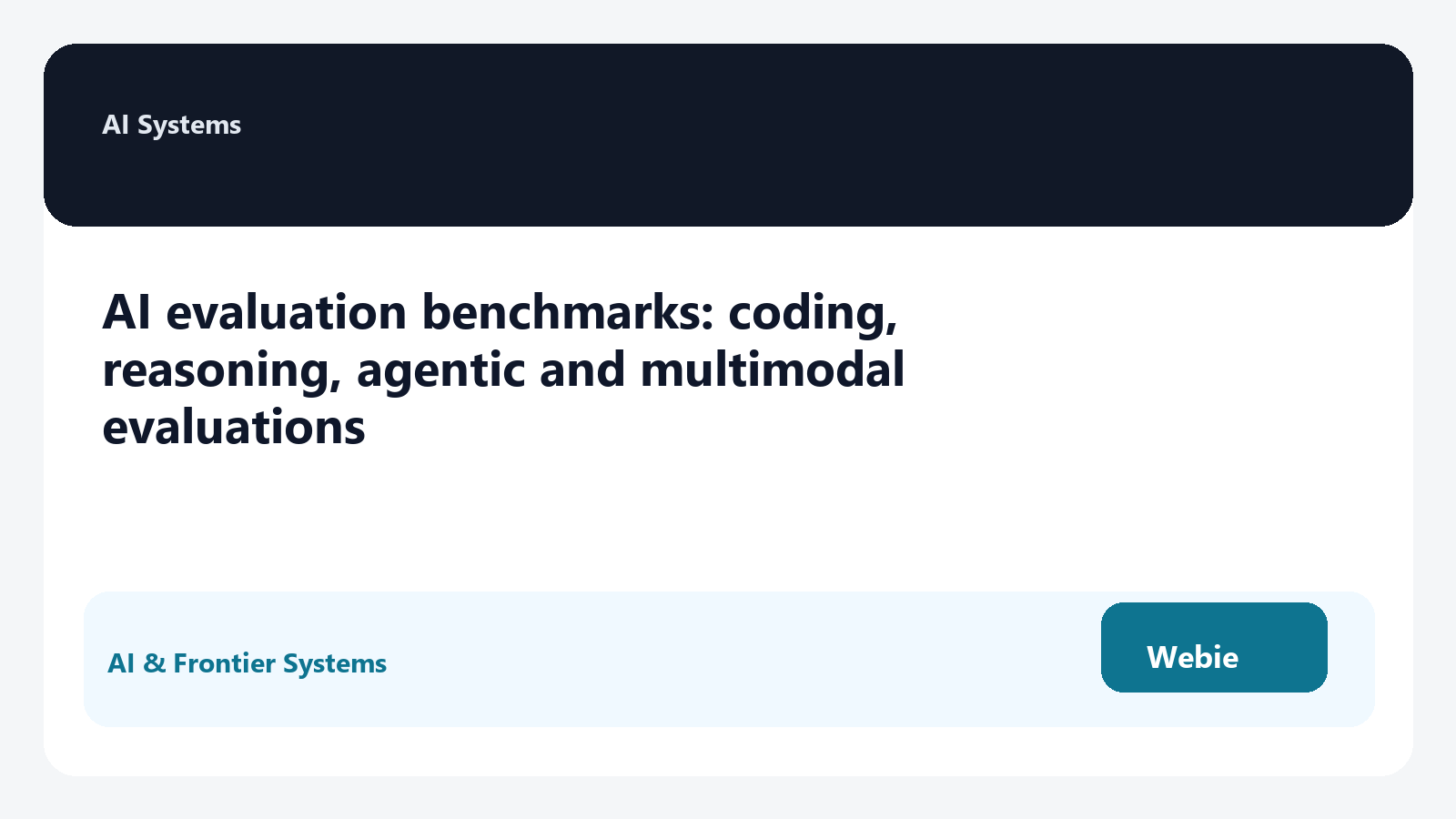 AI evaluation benchmarks: coding, reasoning, agentic and multimodal evaluations