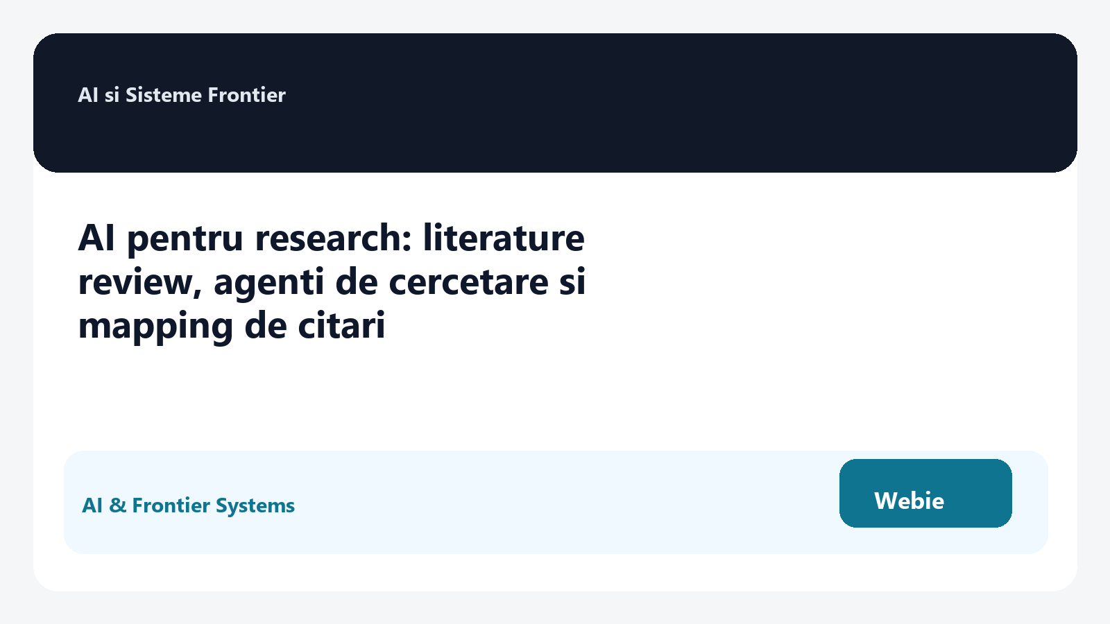 AI pentru research: literature review, agenti de cercetare si mapping de citari