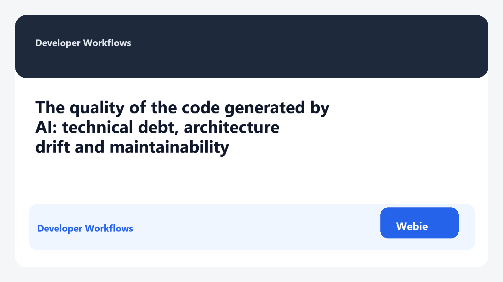The quality of the code generated by AI: technical debt, architecture drift and maintainability