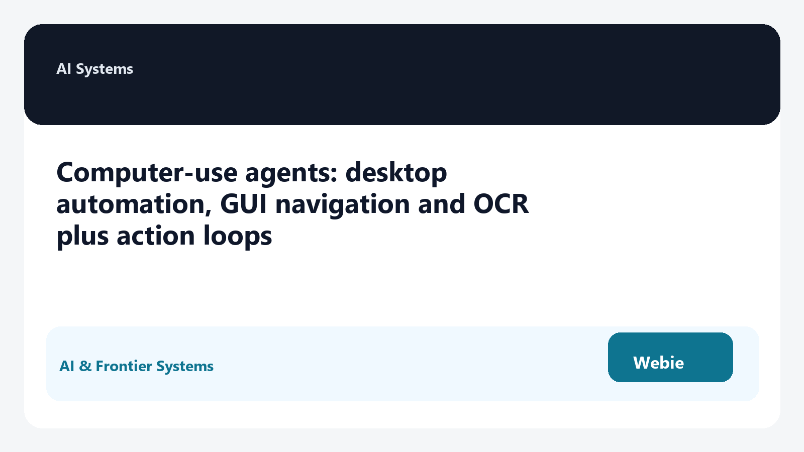 Computer-use agents: desktop automation, GUI navigation and OCR plus action loops