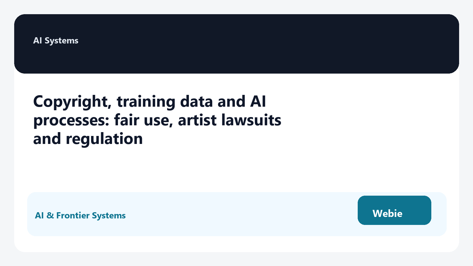 Copyright, training data and AI processes: fair use, artist lawsuits and regulation