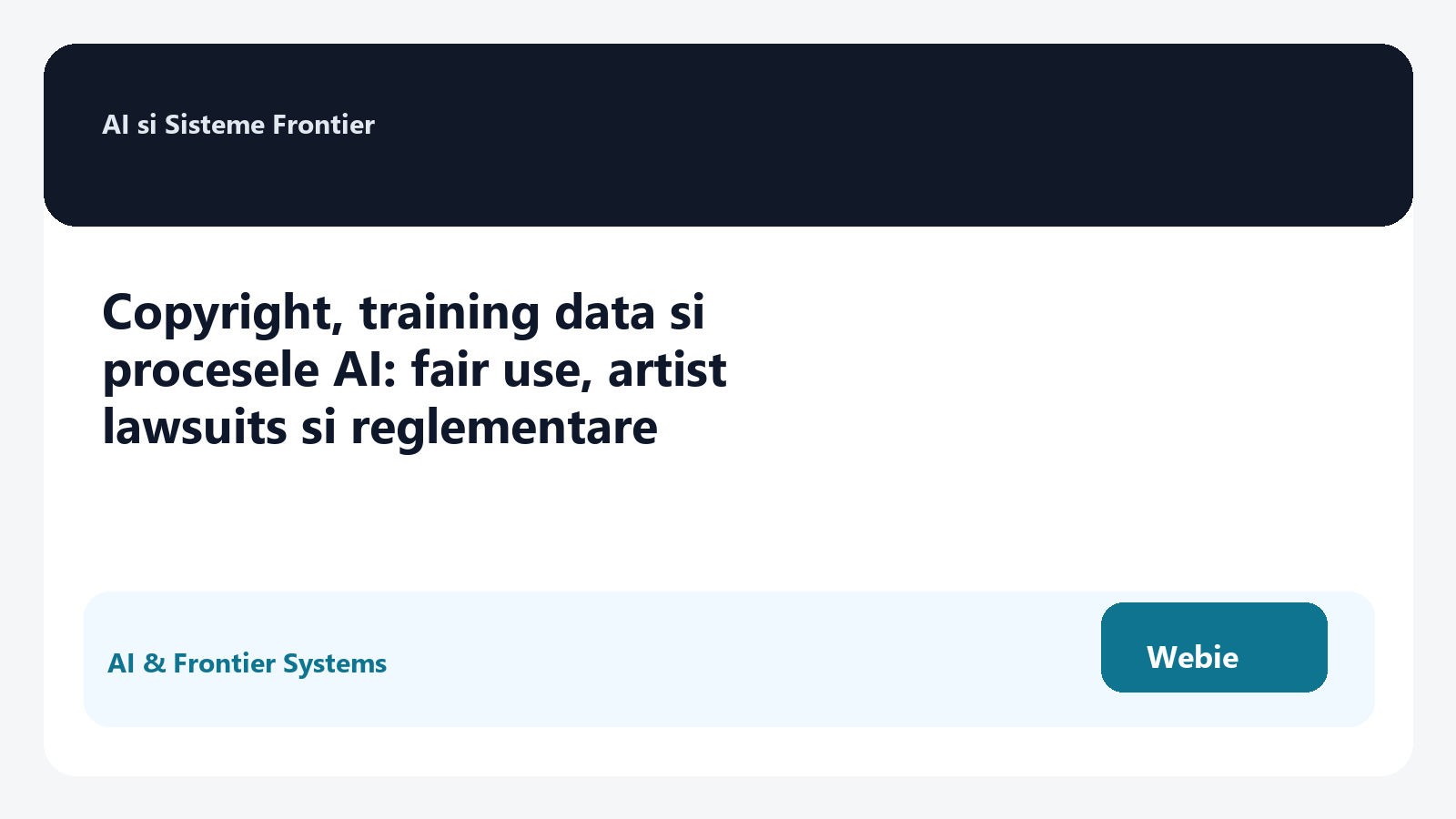 Copyright, training data si procesele AI: fair use, artist lawsuits si reglementare