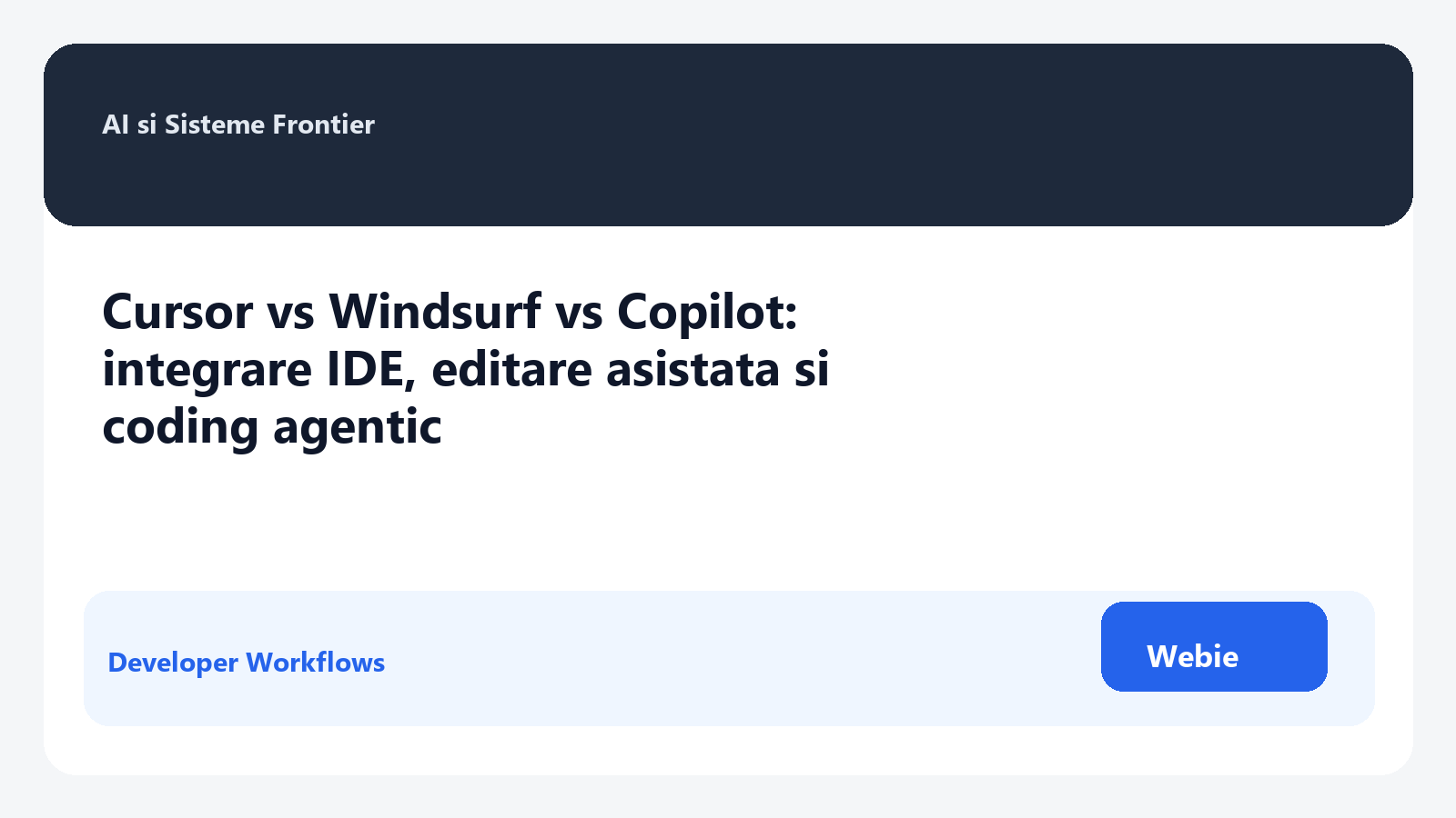 Cursor vs Windsurf vs Copilot: integrare IDE, editare asistata si coding agentic