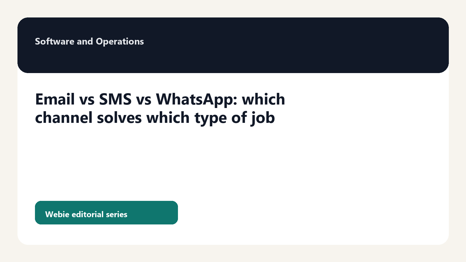 Email vs SMS vs WhatsApp: Which Channel Solves Which Commercial Job