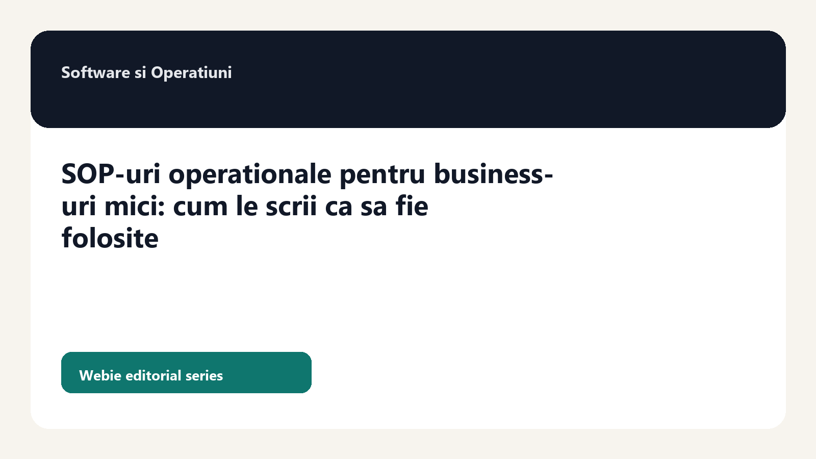 SOP-uri operationale pentru business-uri mici: cum le scrii ca sa fie folosite