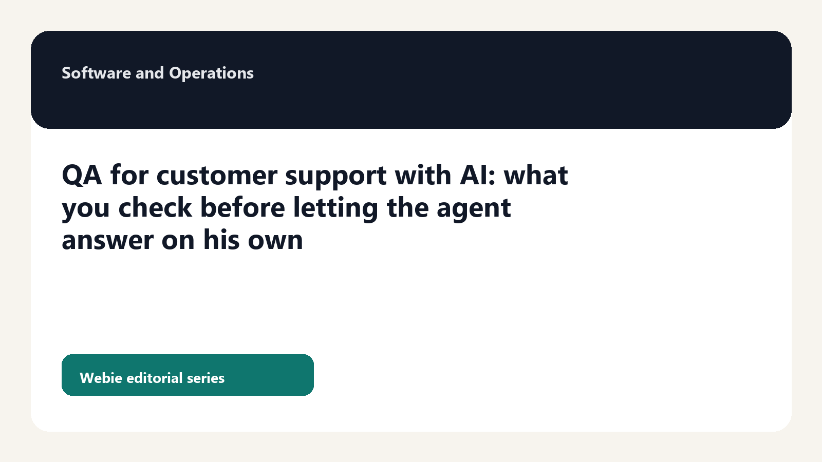 QA for customer support with AI: what you check before letting the agent answer on his own