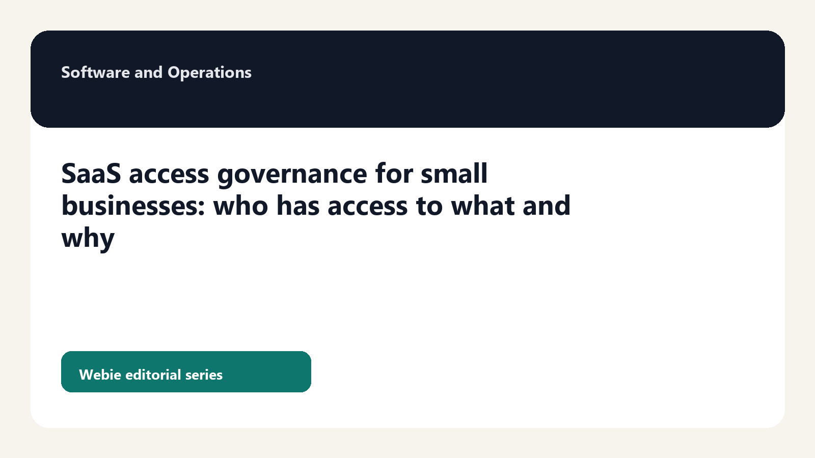 SaaS access governance for small businesses: who has access to what and why