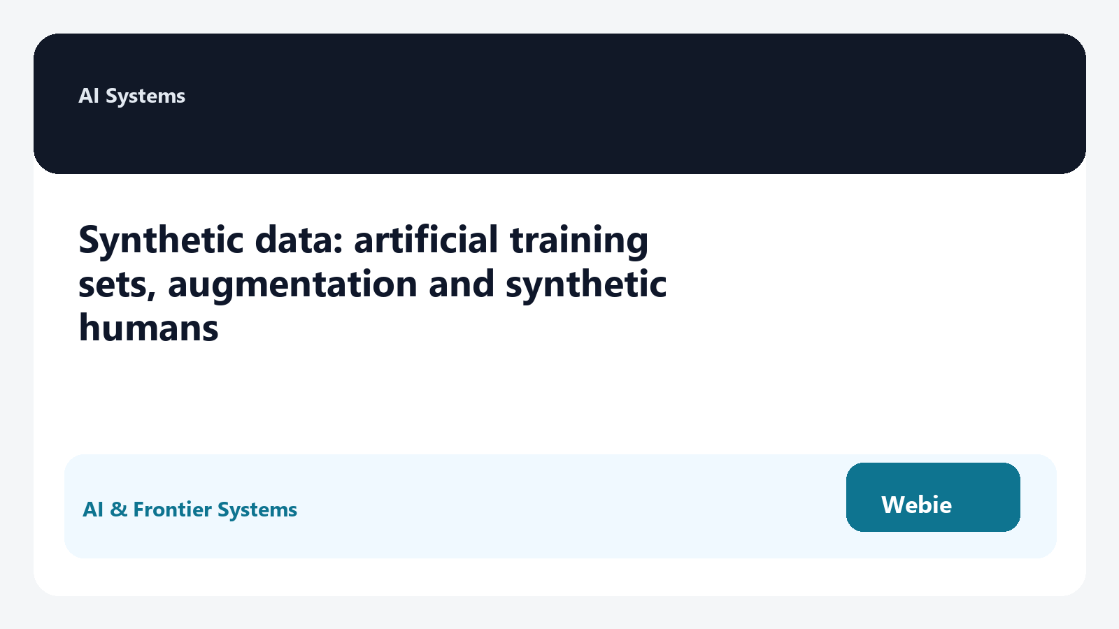 Synthetic data: artificial training sets, augmentation and synthetic humans
