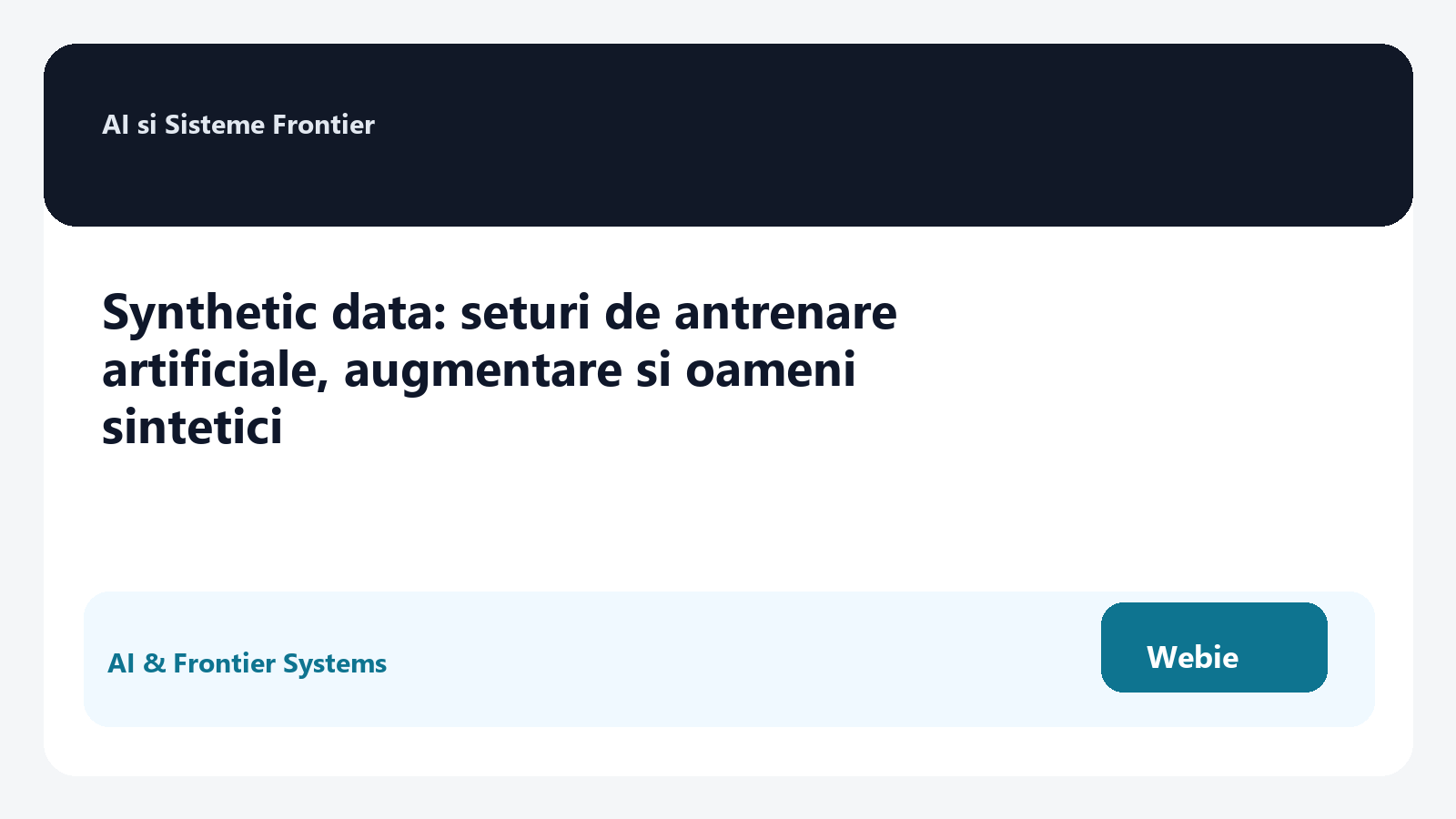 Synthetic data: seturi de antrenare artificiale, augmentare si oameni sintetici