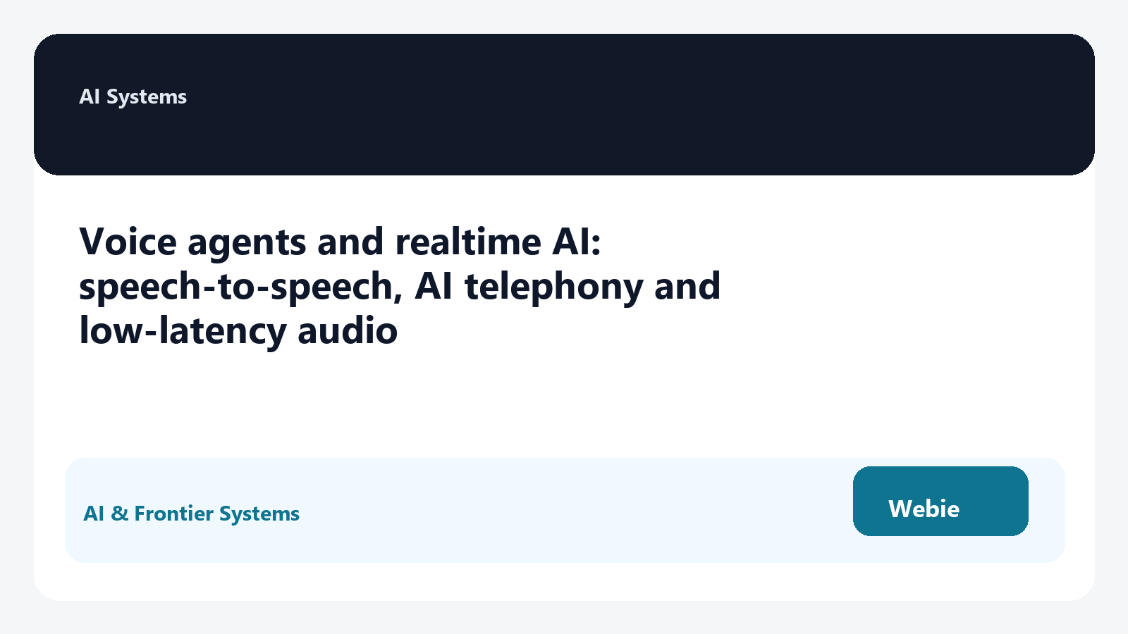 Voice agents and realtime AI: speech-to-speech, AI telephony and low-latency audio