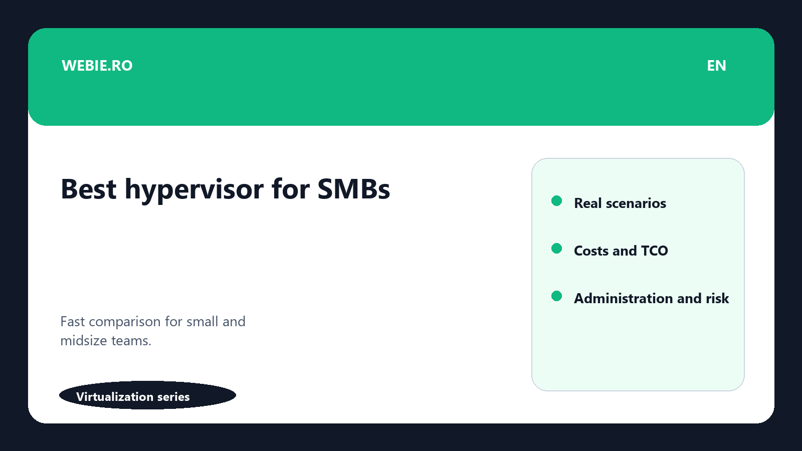 Editorial illustration for The best hypervisor for a small business in 2026: how to choose without turning it into an operations problem