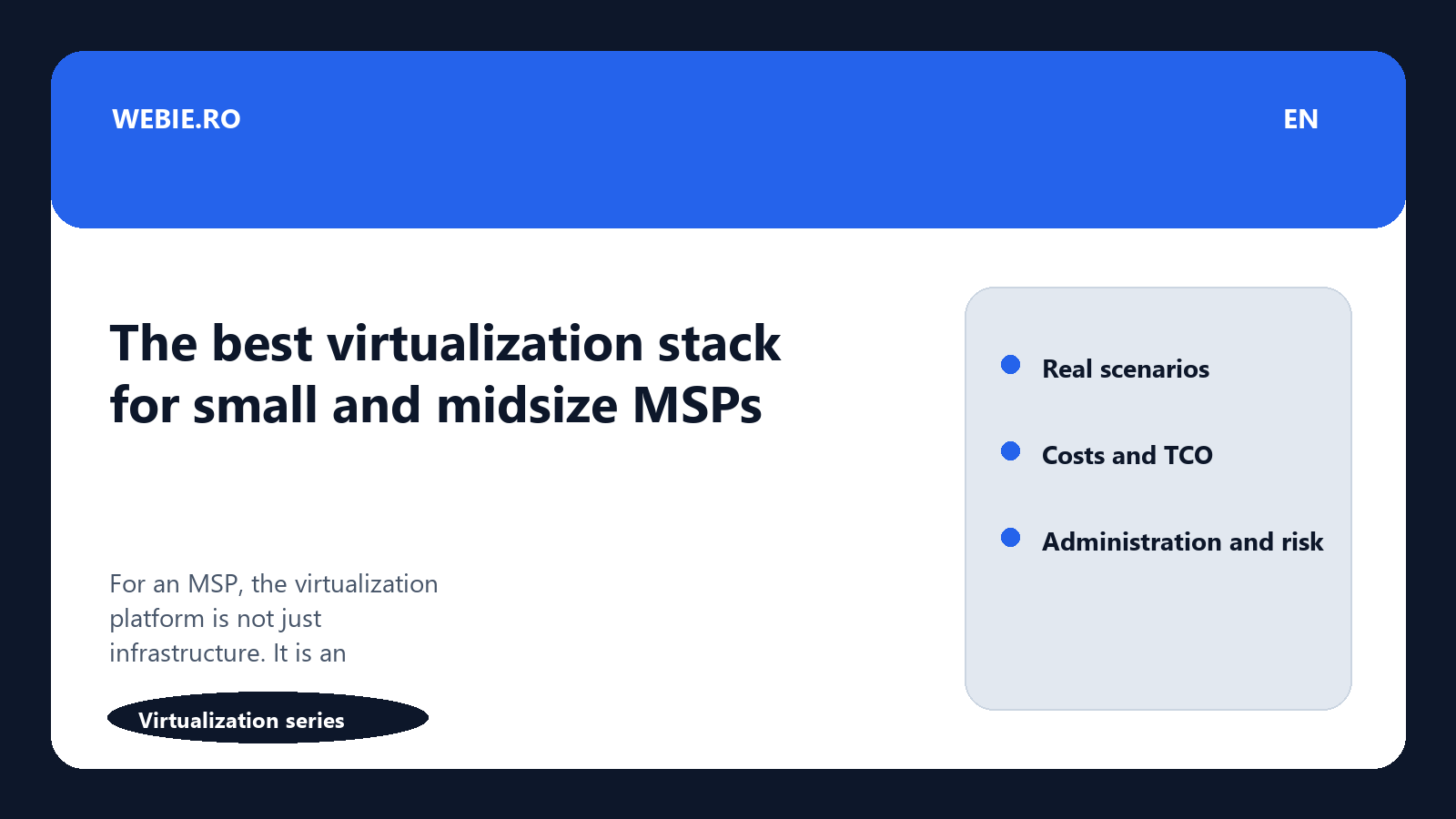 Editorial illustration for The best virtualization stack for small and midsize MSPs