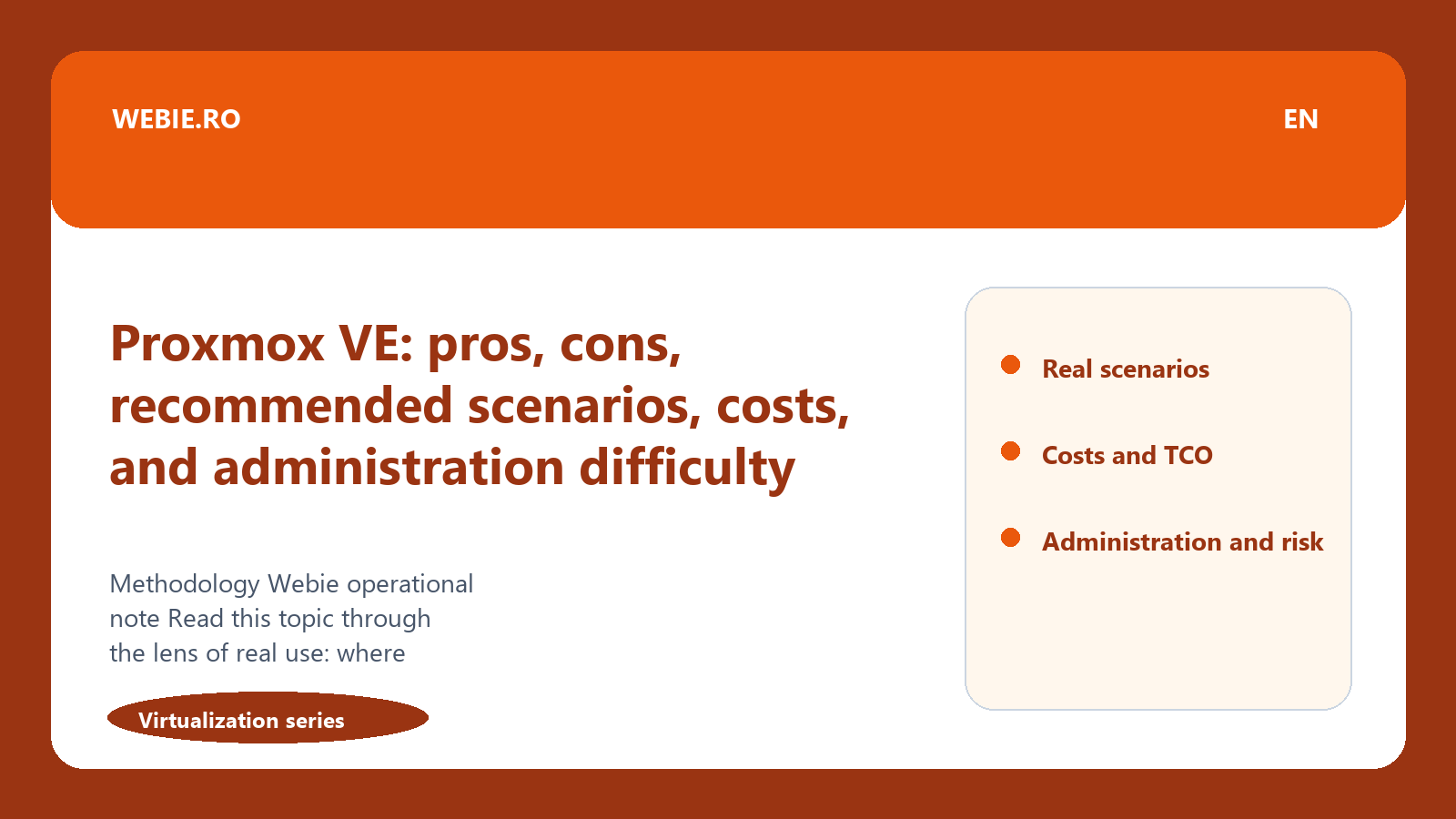 Editorial illustration for Proxmox VE: pros, cons, recommended scenarios, costs, and administration difficulty