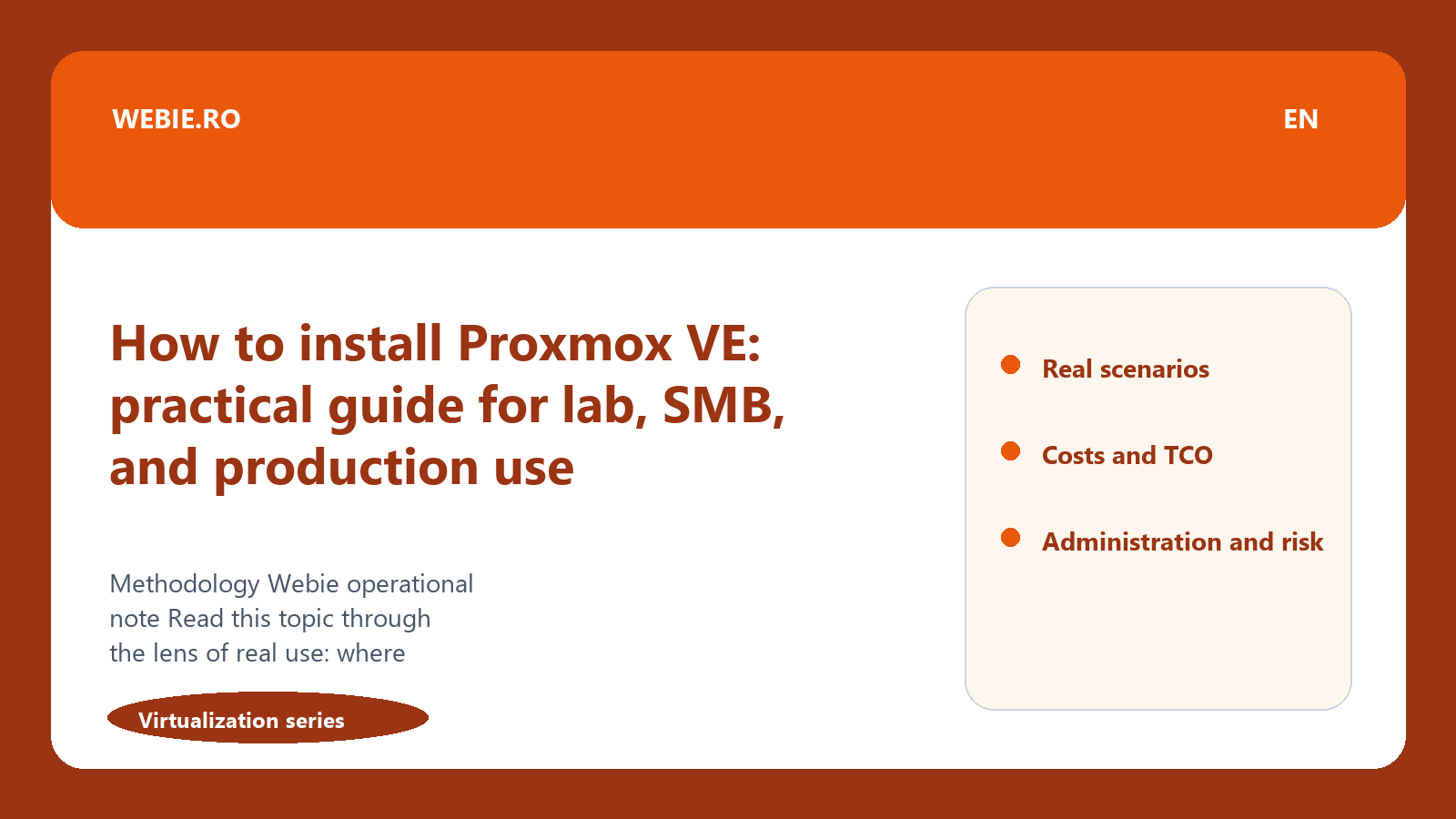 Editorial illustration for How to install Proxmox VE: practical guide for lab, SMB, and production use